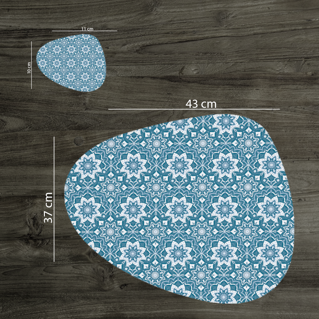 Elegant Blue Mandala Pattern Charger Plate Set 12 Pieces