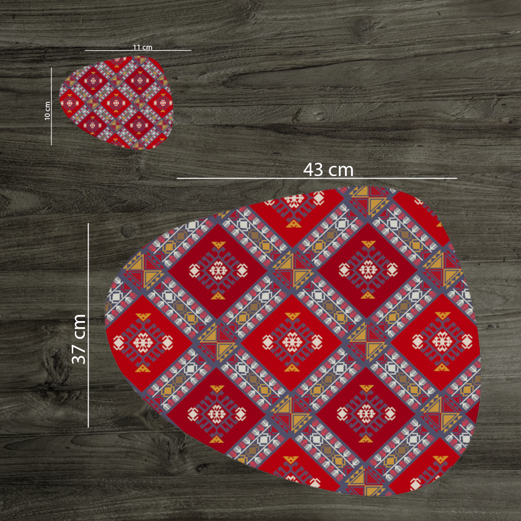 Traditional Kilim Pattern Motif Charger Plate Set 12 Pieces