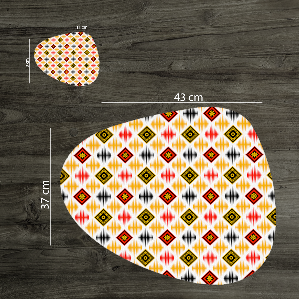 Vibrant Ethnic Geometric Motif Charger Plate Set 12 Pieces