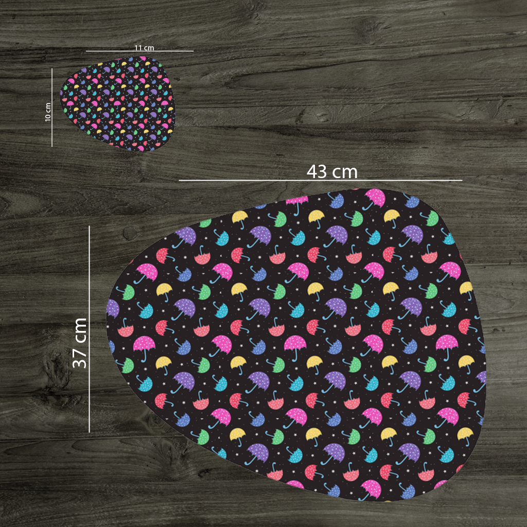 Colorful Heart Umbrellas Pattern Charger Plate Set 12 Pieces