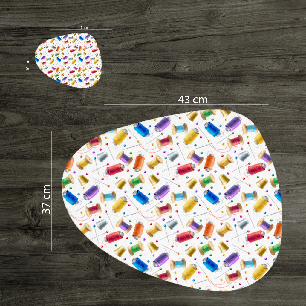 Colorful Thread Spools and Sewing Tools Pattern Charger Plate Set 12 Pieces