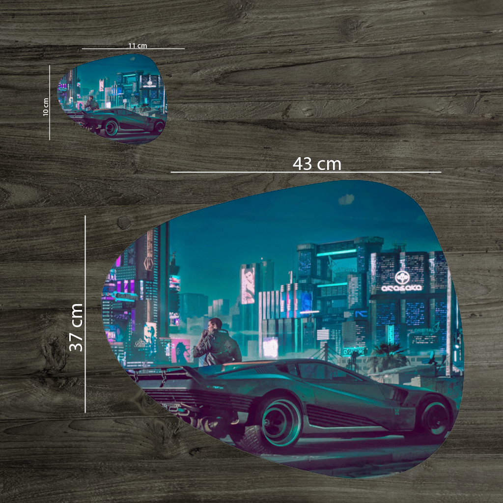 Cyberpunk Themed Customizable Gaming Design Product Charger Plate Set 12 Pieces