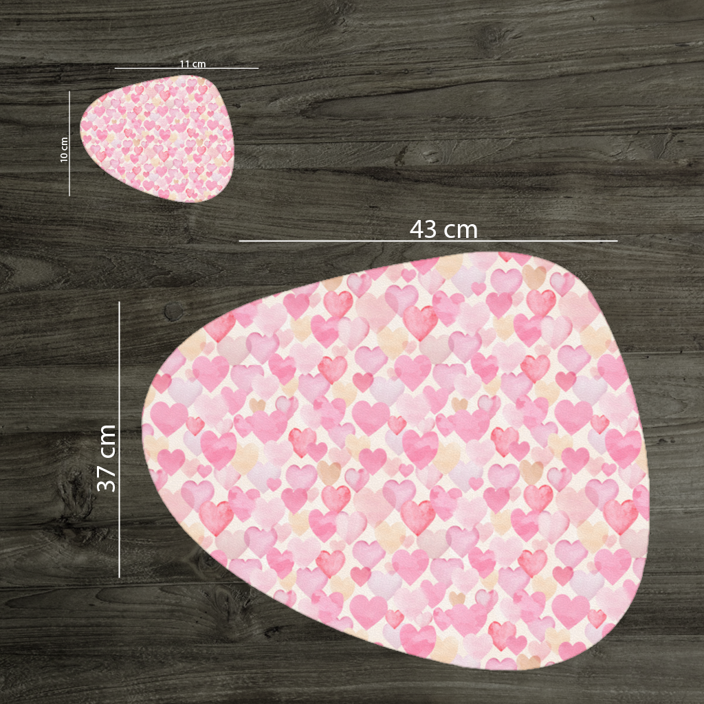 Watercolor Pink Hearts Charger Plate Set 12 Pieces