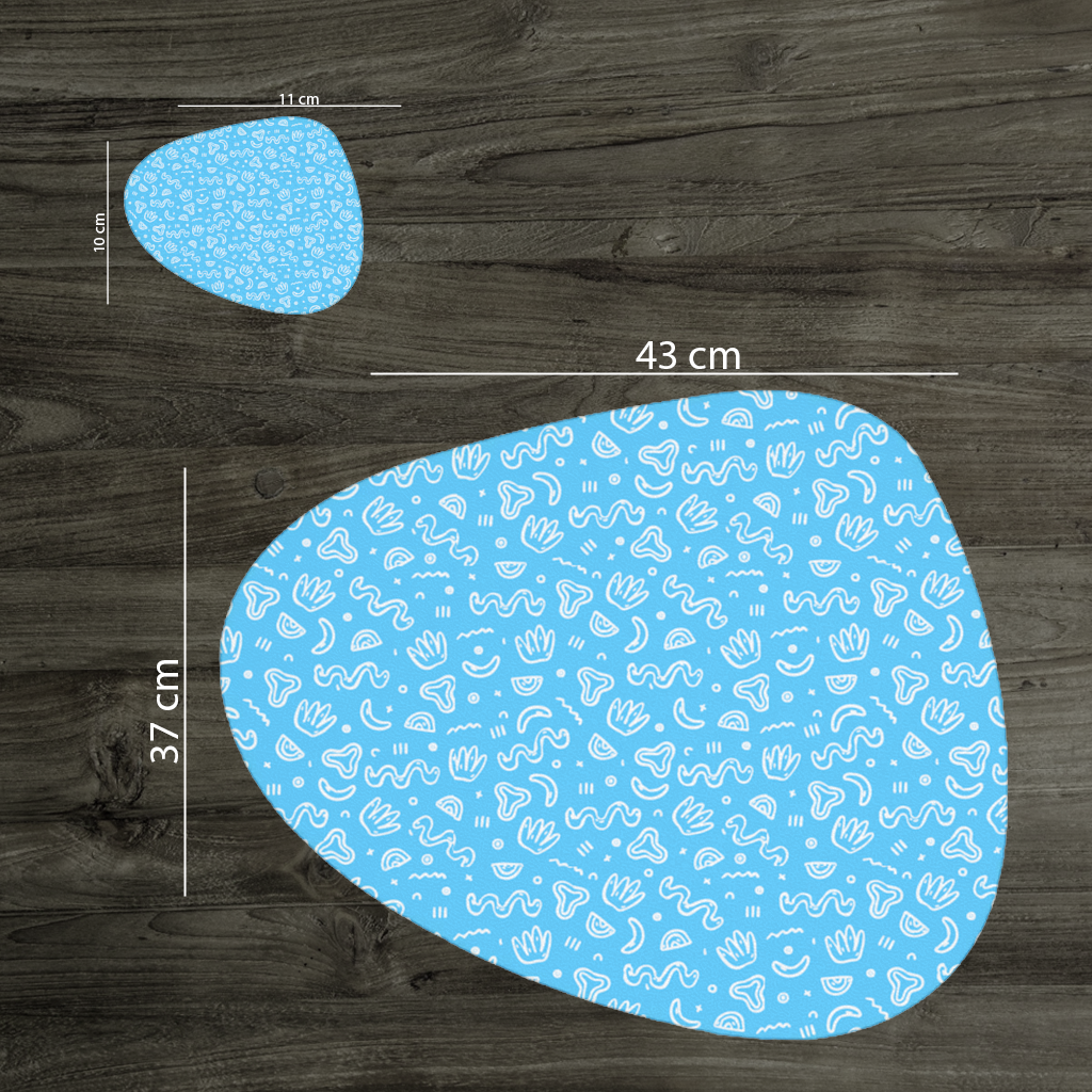Blue Abstract Doodle Charger Plate Set 12 Pieces