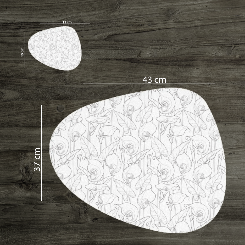 Calla Lily Sketch Charger Plate Set  12 Pieces