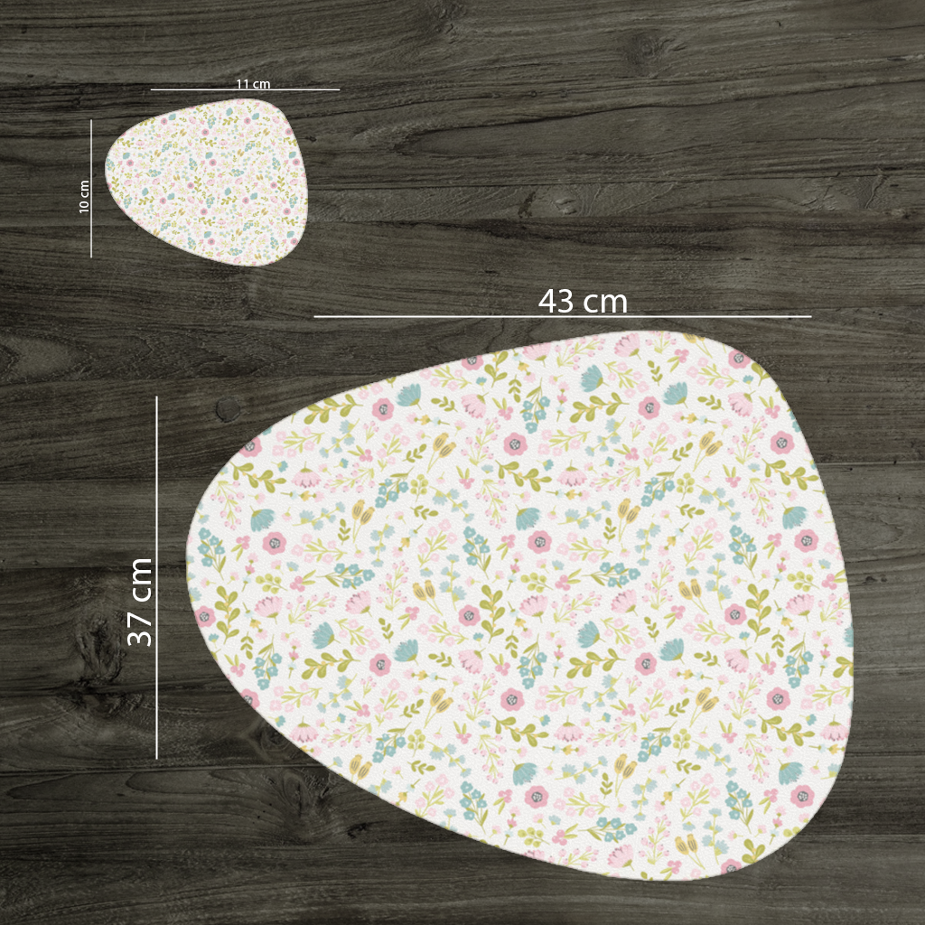 Pastel Spring Floral Charger Plate Set  12 Pieces