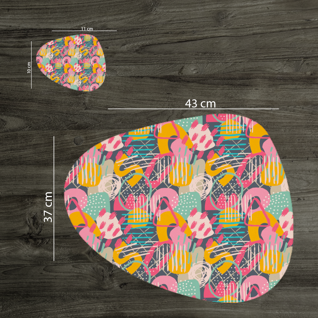 Abstract Geometric Doodle Charger Plate Set 12 Pieces