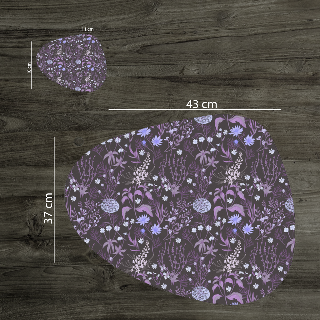 Purple Gothic Botanical Charger Plate Set 12 Pieces