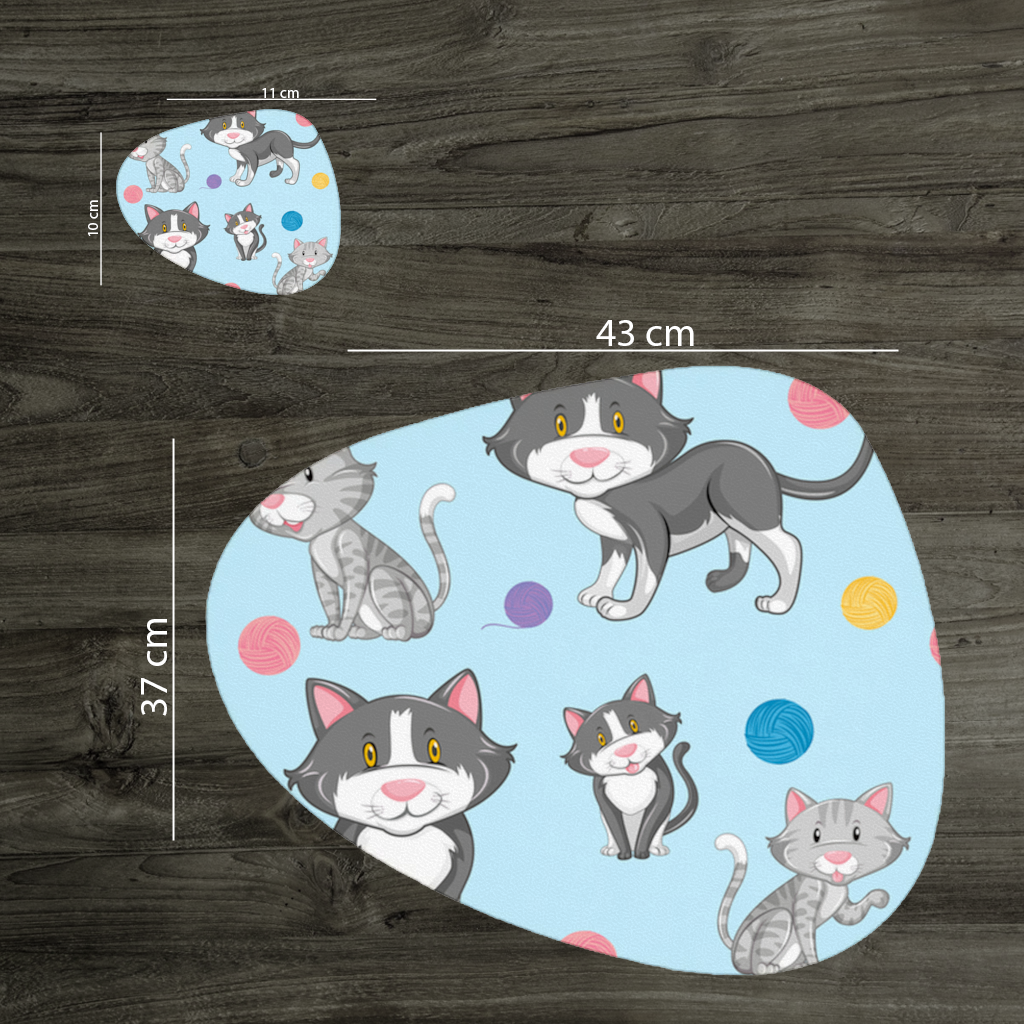 cat repeat pattern Charger Plate Set 12 Pieces
