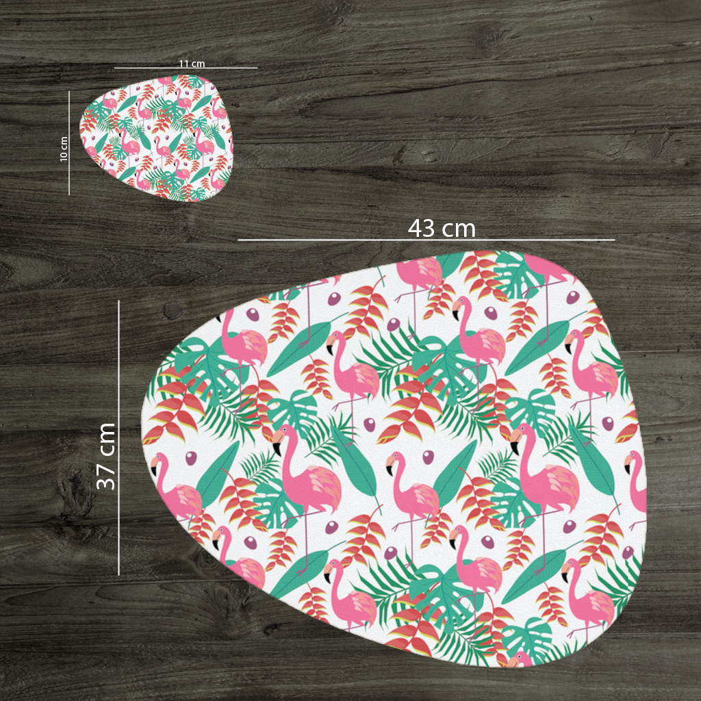 Pink Flamingo Tropical Leaves Charger Plate Set 12 Pieces