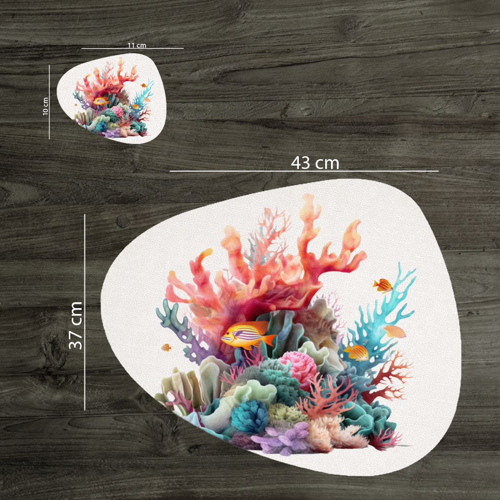 Vibrant Coral Reef and Tropical Fish Charger Plate Set 12 Pieces