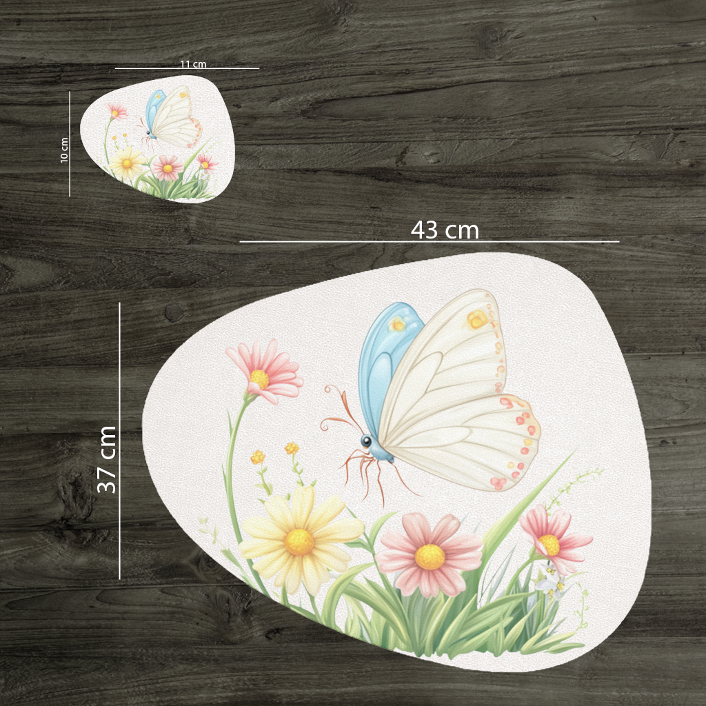 Whimsical Pastel Butterfly and Wildflowers Charger Plate Set  12 Pieces