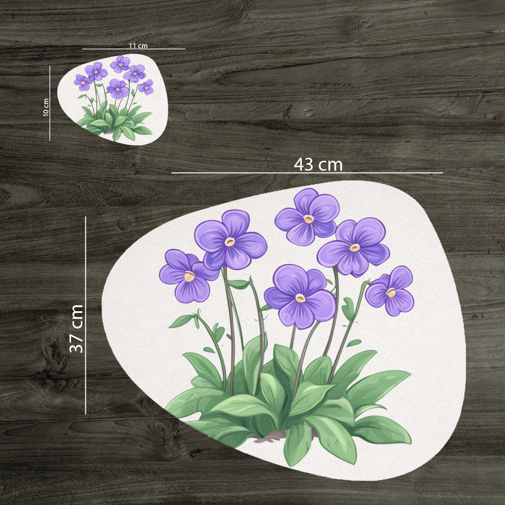 Cottagecore Purple Violets Charger Plate Set 12 Pieces