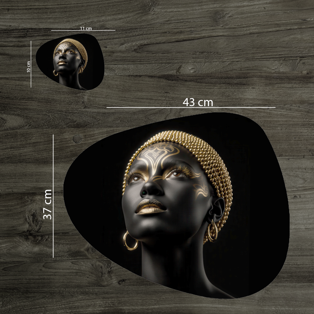 Gold Afrofuturistic Black Woman Charger Plate Set 12 Pieces