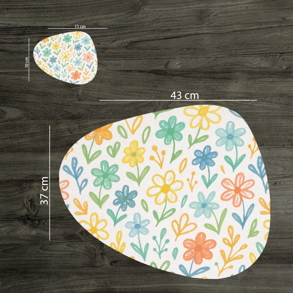 Colorful Boho Wildflowers Charger Plate Set 12 Pieces