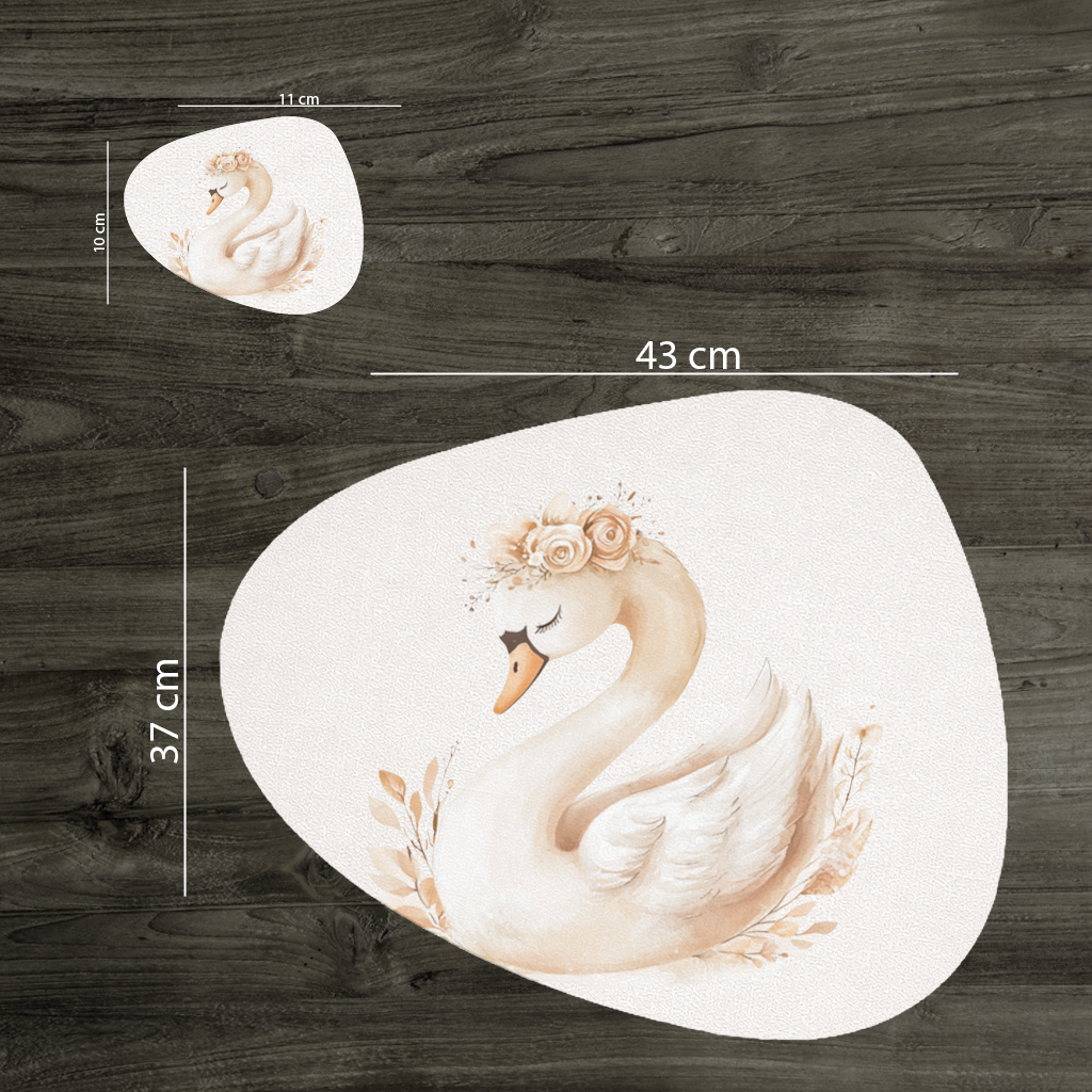 Elegant Floral Crown Boho Swan Charger Plate Set 12 Pieces