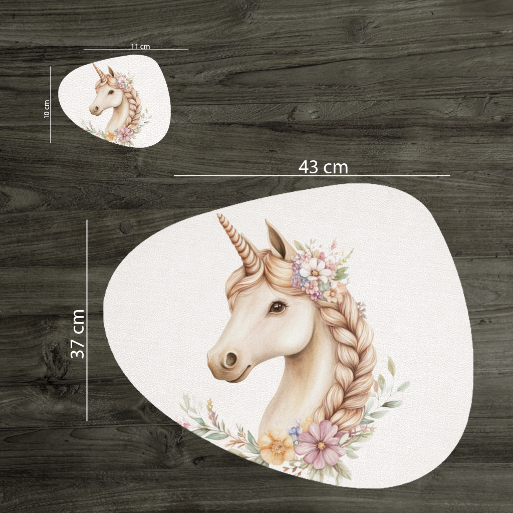 Cottagecore Floral Unicorn Charger Plate Set 12 Pieces