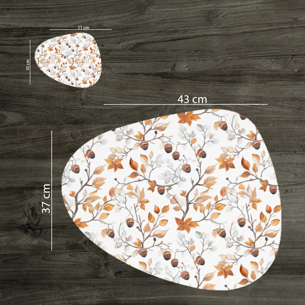 Watercolor Fall Acorns and Leaves Charger Plate Set 12 Pieces
