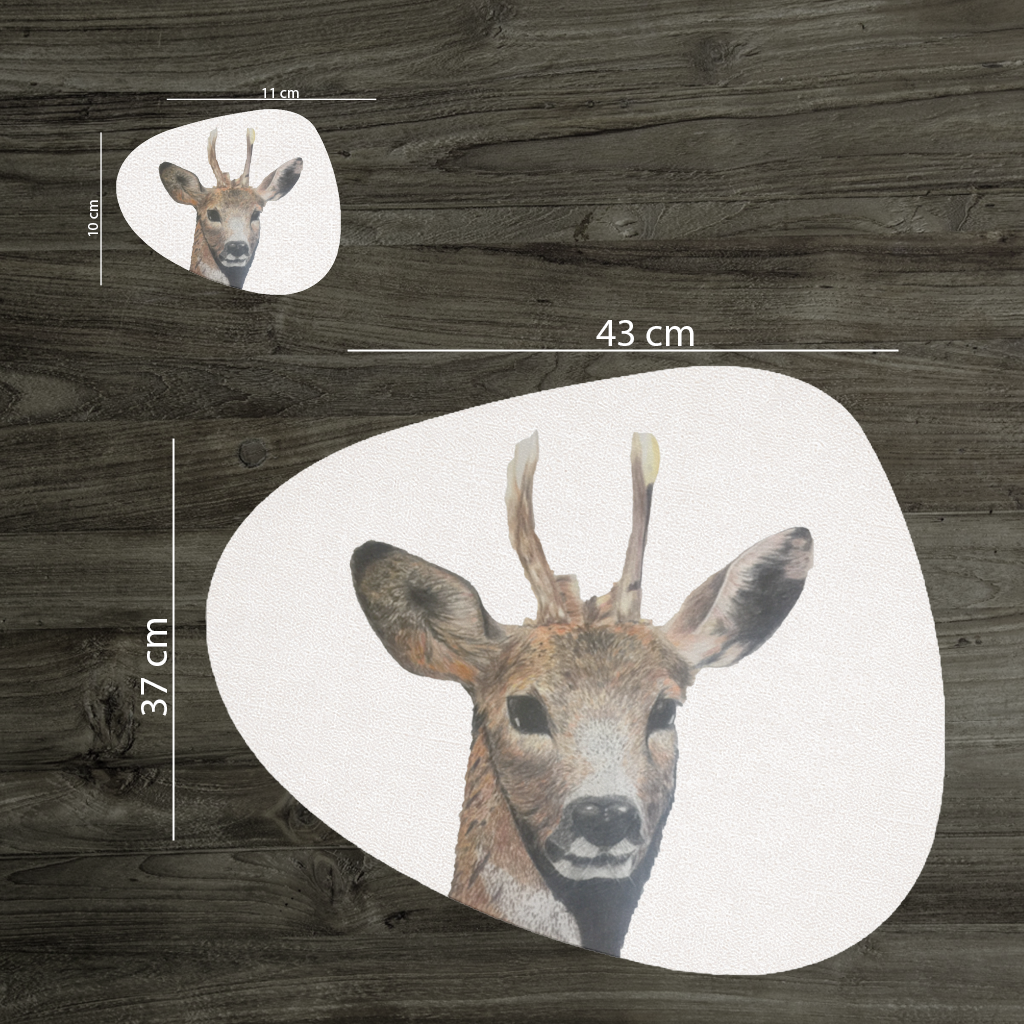 Deer colored pencil sketch Charger Plate Set 12 Pieces