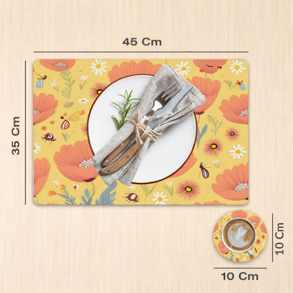 Floral Insect Pattern Colorful Design Charger Plate Set 12 Pieces