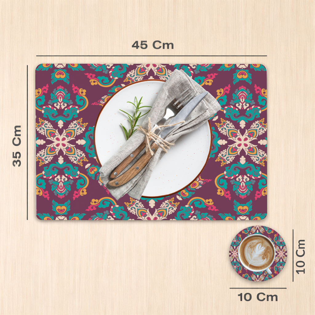 Colorful Ottoman Inspired Mandala Pattern Charger Plate Set 12 Pieces