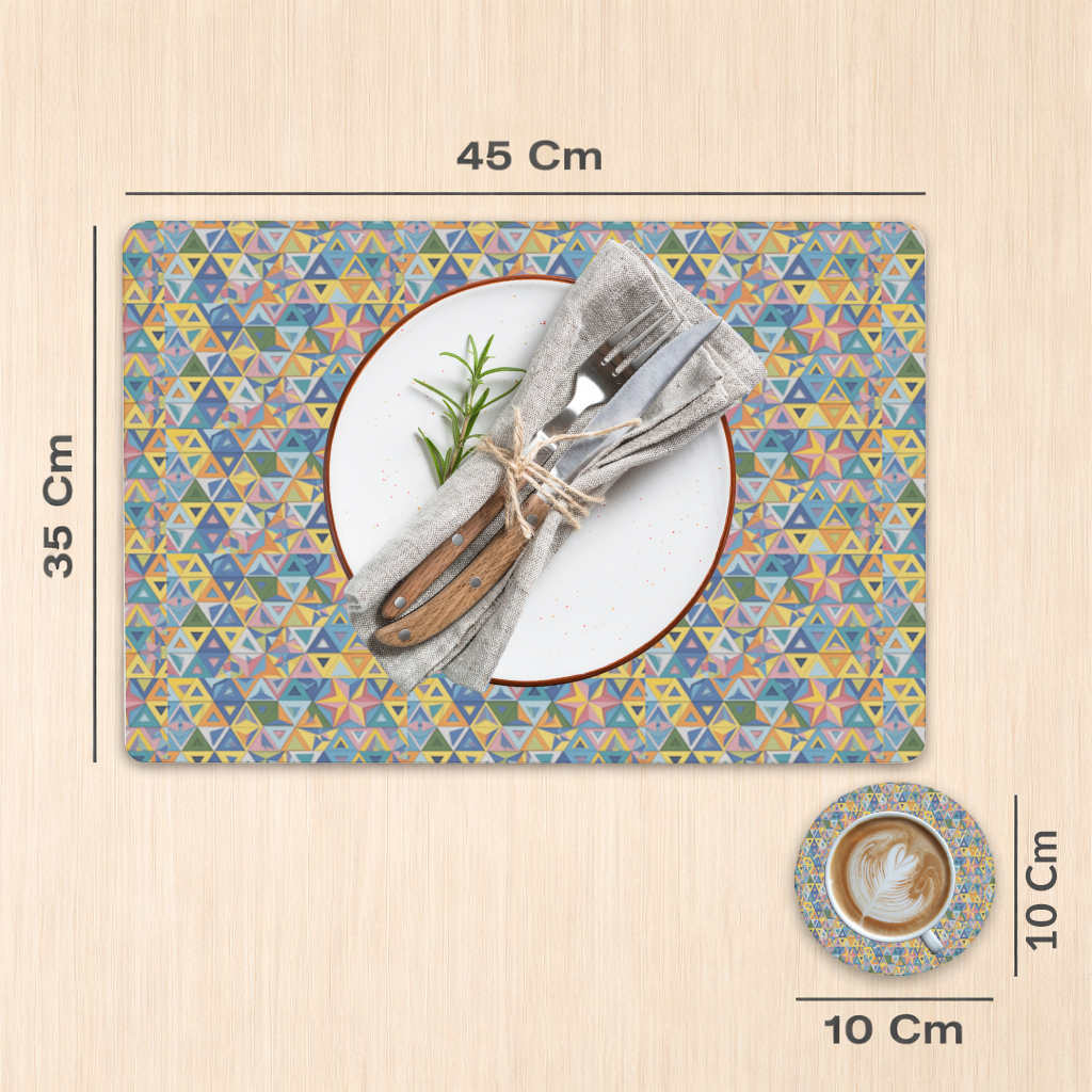 Rainbow triangle pattern Charger Plate Set 12 Pieces