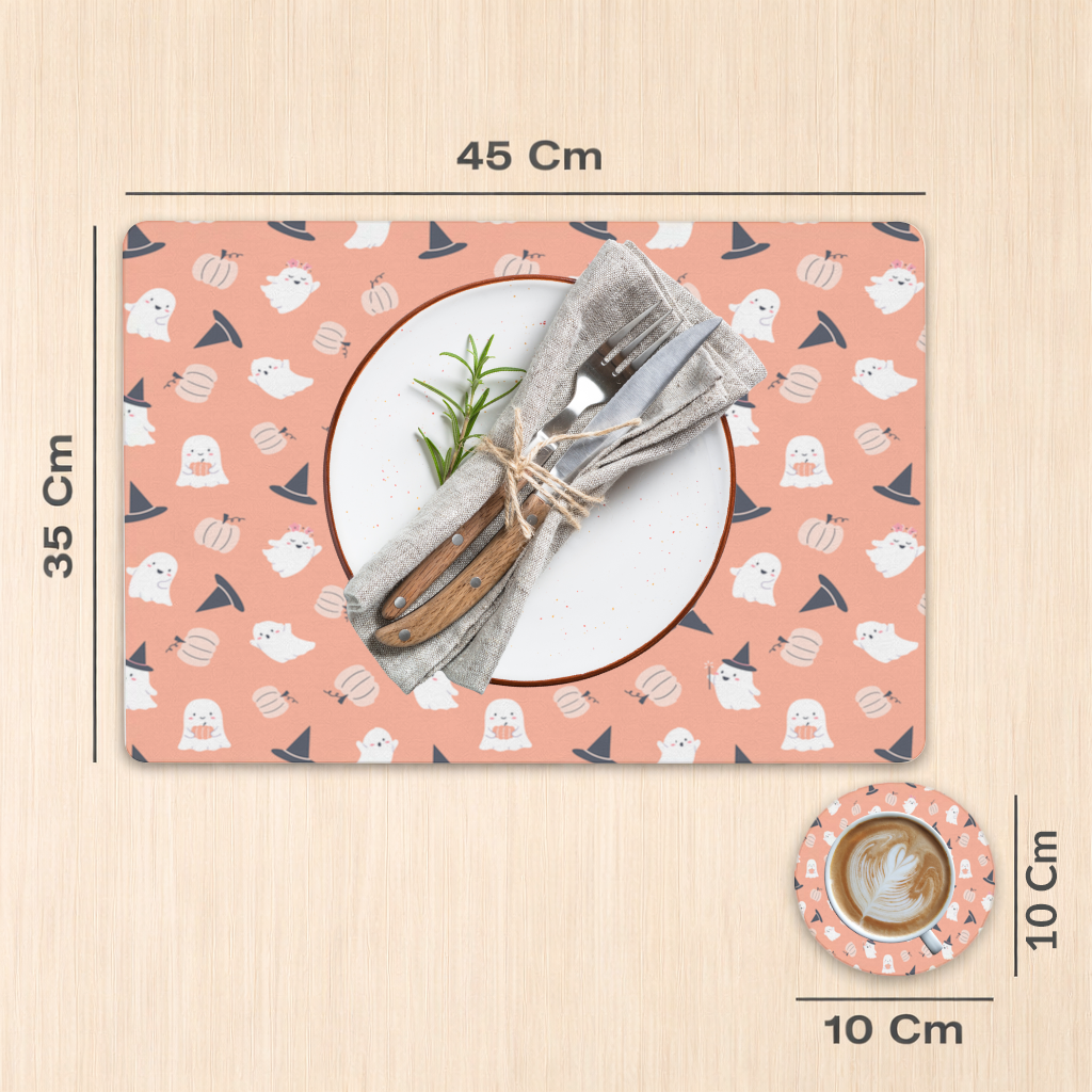Cute Pumpkin and Witch Hat Ghost Pattern Charger Plate Set 12 Pieces