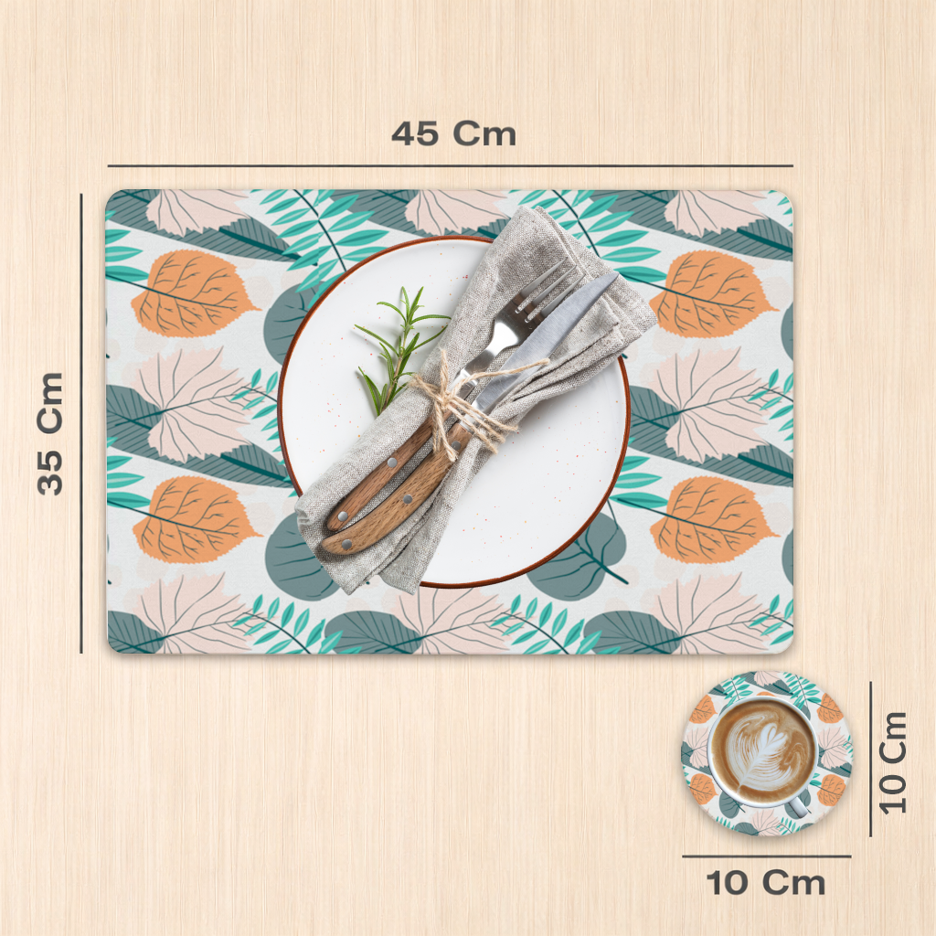 Modern Tropical Leaves Charger Plate Set 12 Pieces
