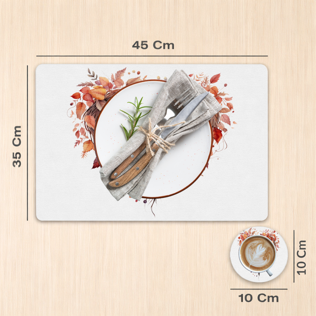 Autumn Leaves Heart Wreath Charger Plate Set 12 Pieces