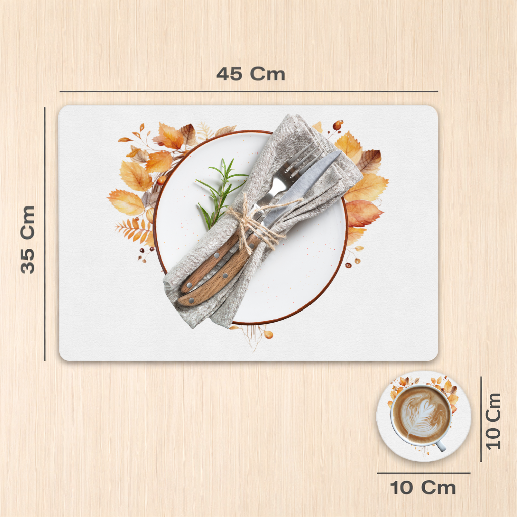 Orange Autumn Leaves Heart Charger Plate Set 12 Pieces