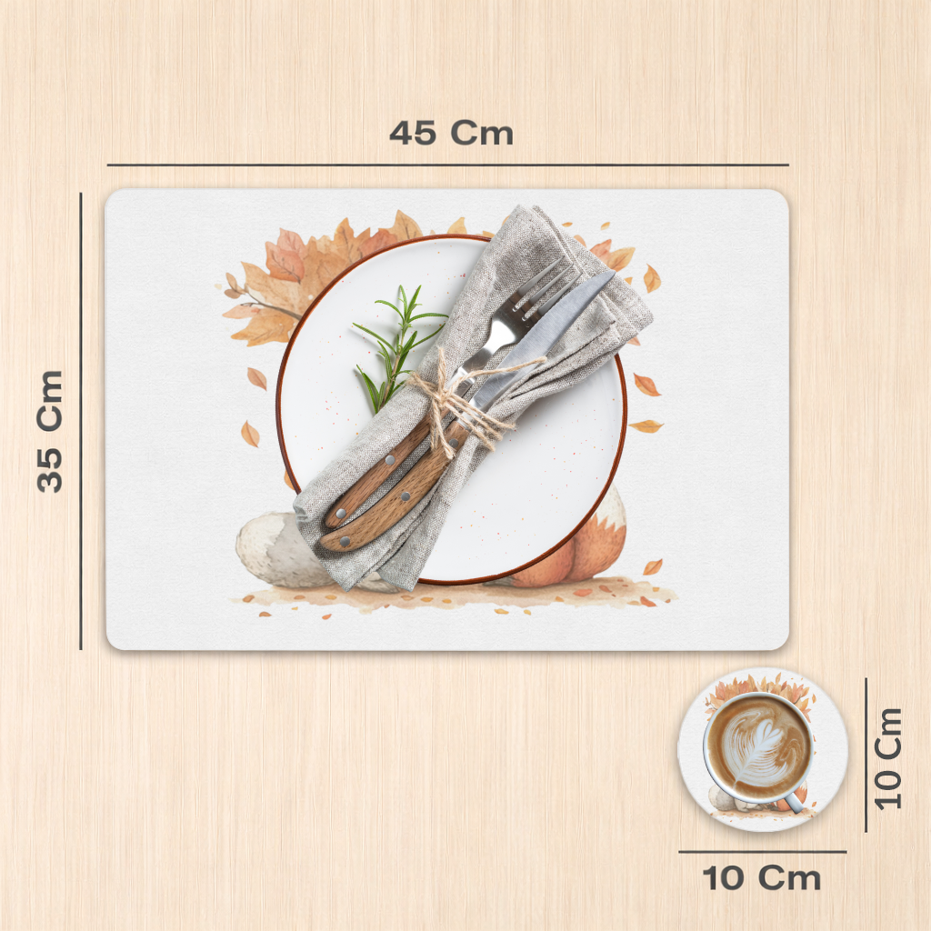 Cozy Autumn Fox and Rabbit Charger Plate Set 12 Pieces