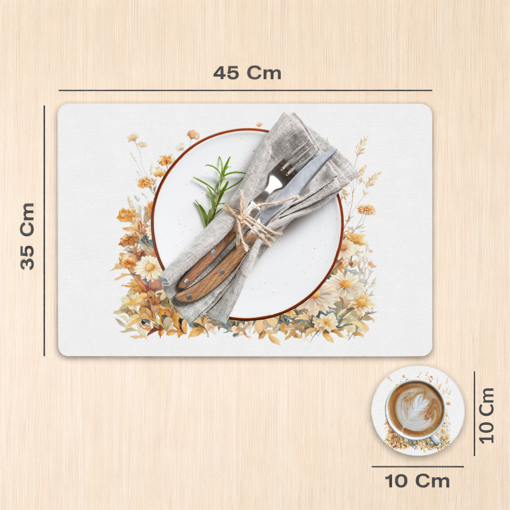 Watercolor Orange Wildflowers Charger Plate Set 12 Pieces