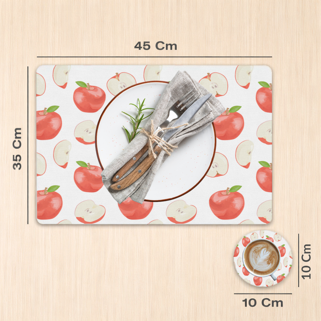 Red Apple Slices Charger Plate Set 12 Pieces