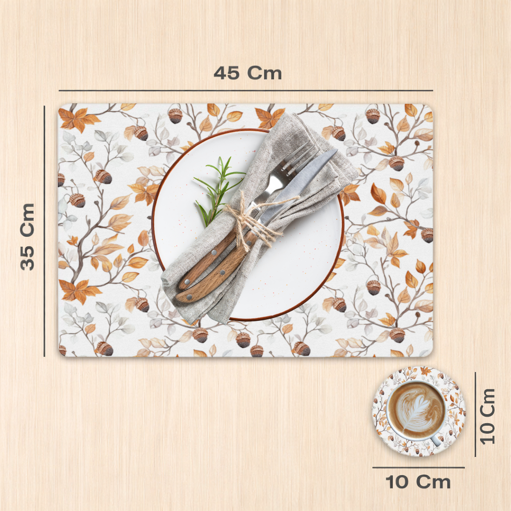 Watercolor Fall Acorns and Leaves Charger Plate Set  12 Pieces