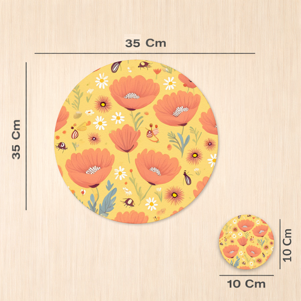 Floral Insect Pattern Colorful Design Charger Plate Set 12 Pieces