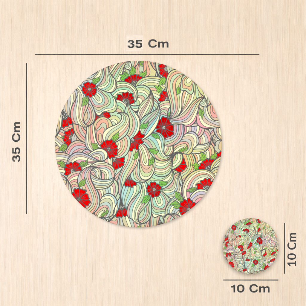 Floral Retro Wavy Pattern Charger Plate Set 12 Pieces