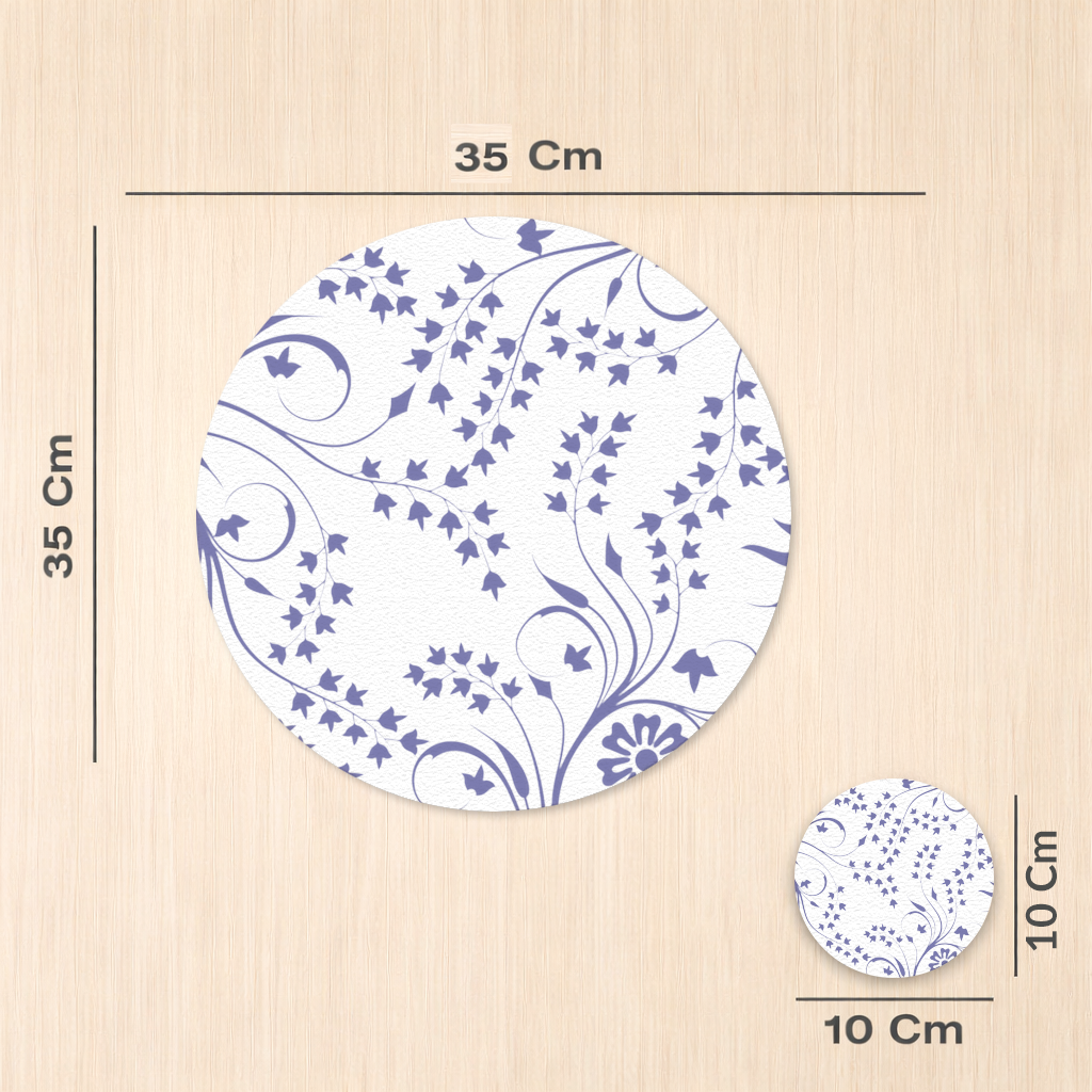 Blue White Vintage Floral Pattern Charger Plate Set 12 Pieces