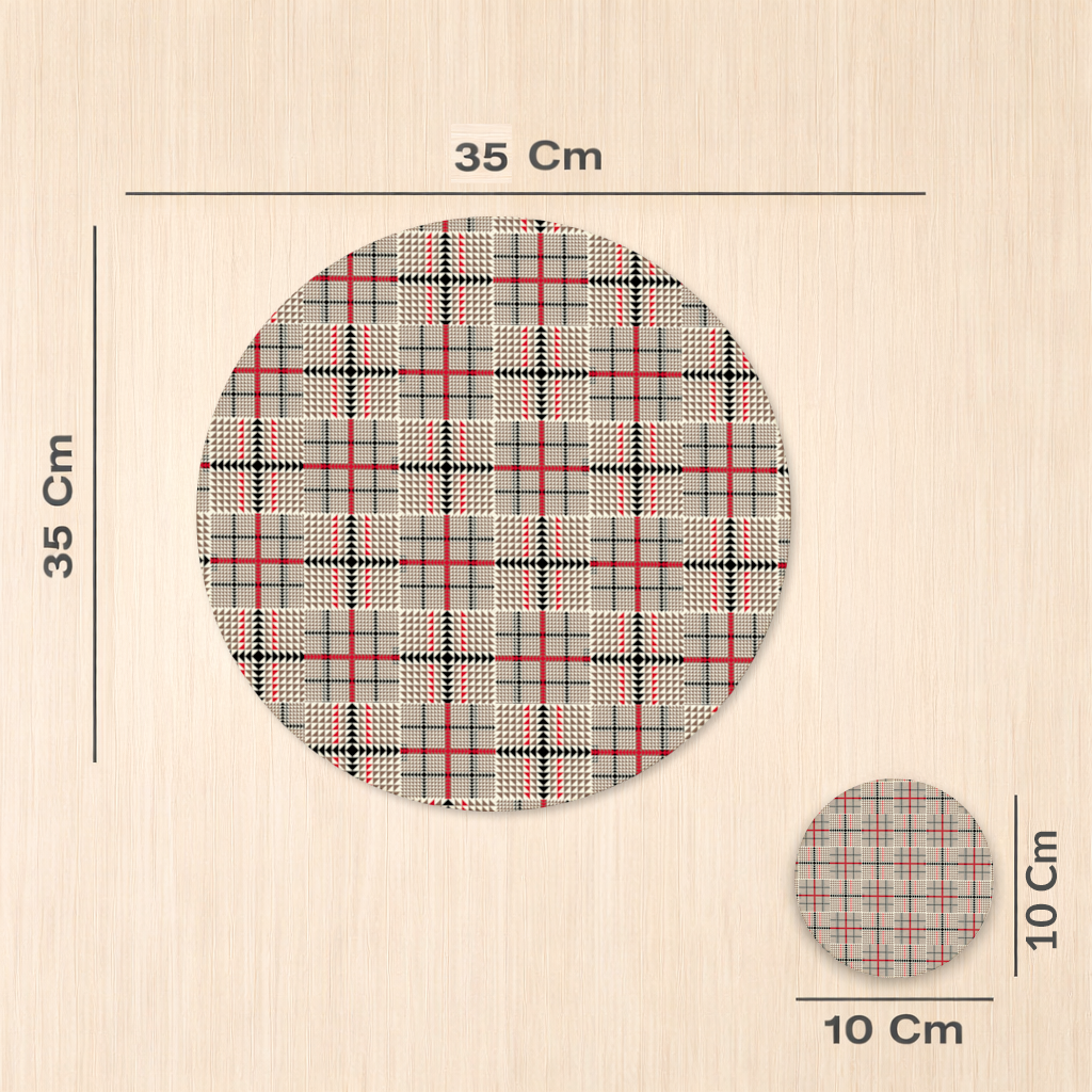 Red Black Geometric Tribal Pattern Charger Plate Set  12 Pieces