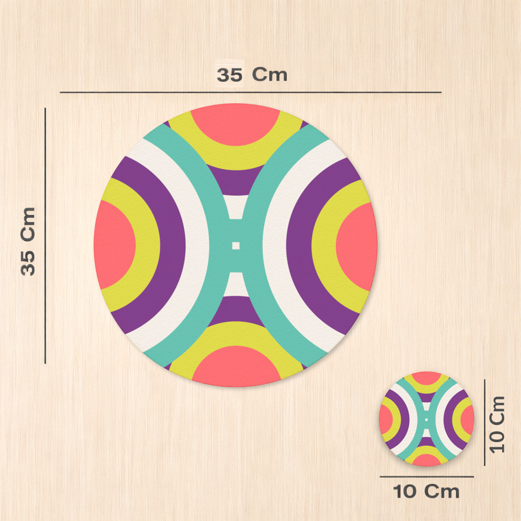 Colorful Geometric Circle Pattern Charger Plate Set 12 Pieces