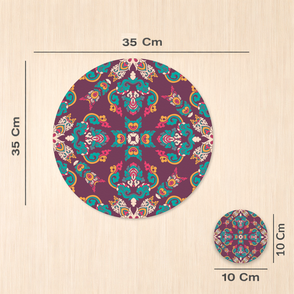 Colorful Ottoman Inspired Mandala Pattern Charger Plate Set 12 Pieces