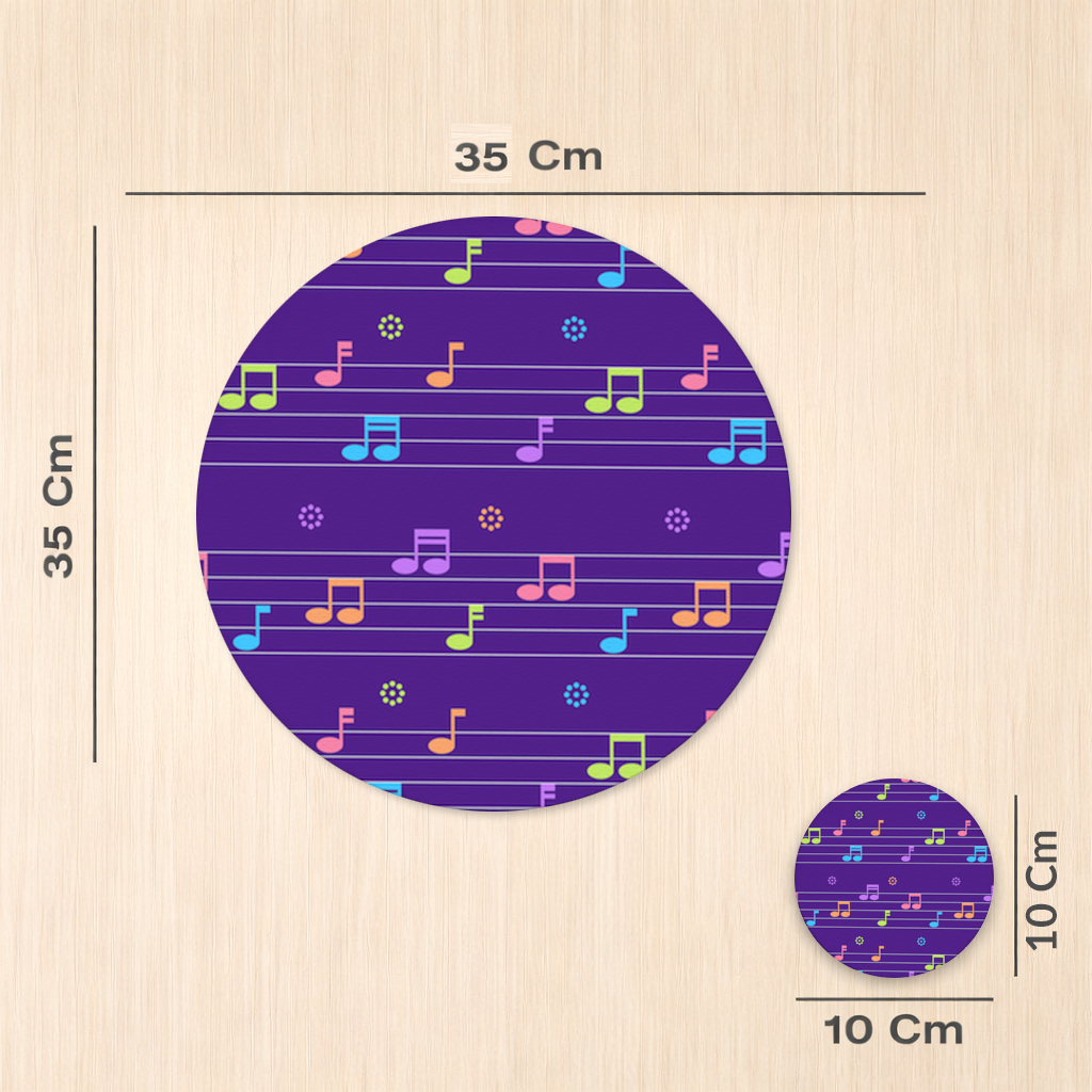 Colorful Music Notes and Modern Rhythm Seamless Pattern Charger Plate Set  12 Pieces