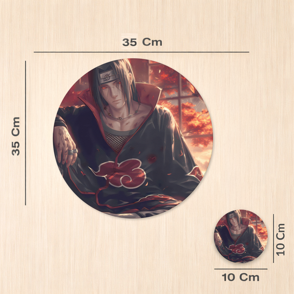 Itachi Uchiha Fedakarlığın Kızıl Gün Batımı Servis Tabağı Altlığı (12 Adet)