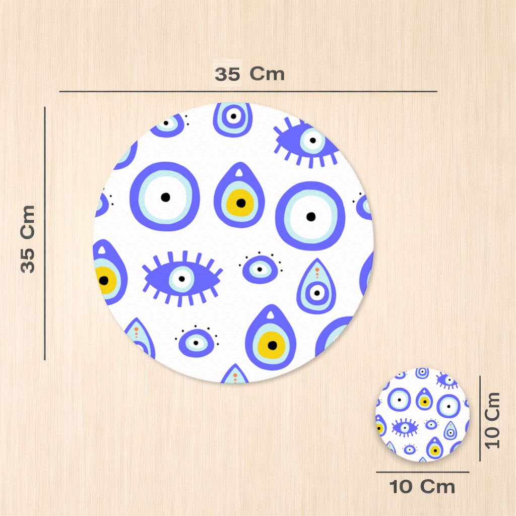 Evil Eye Pattern Charger Plate Set 12 Pieces