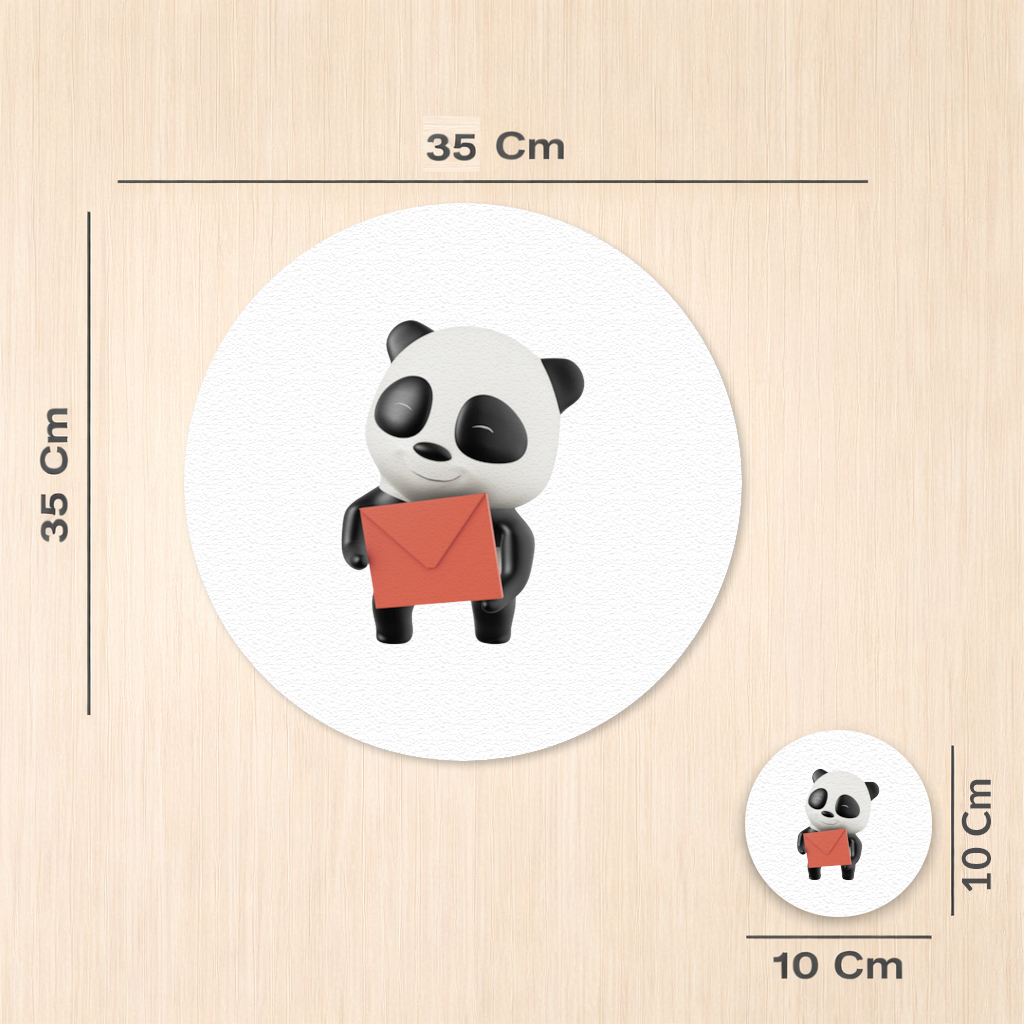 Happy Panda Character Holding Red Envelope Charger Plate Set 12 Pieces