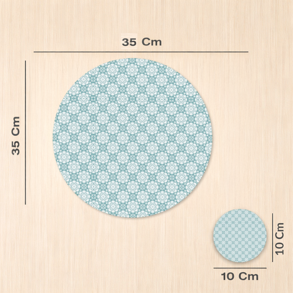 Blue Pixelated Geometric Ornament Pattern Charger Plate Set 12 Pieces