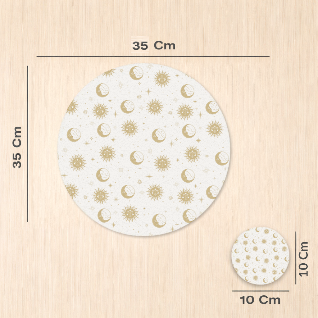 Golden Sun and Moon Mystical Pattern Charger Plate Set 12 Pieces