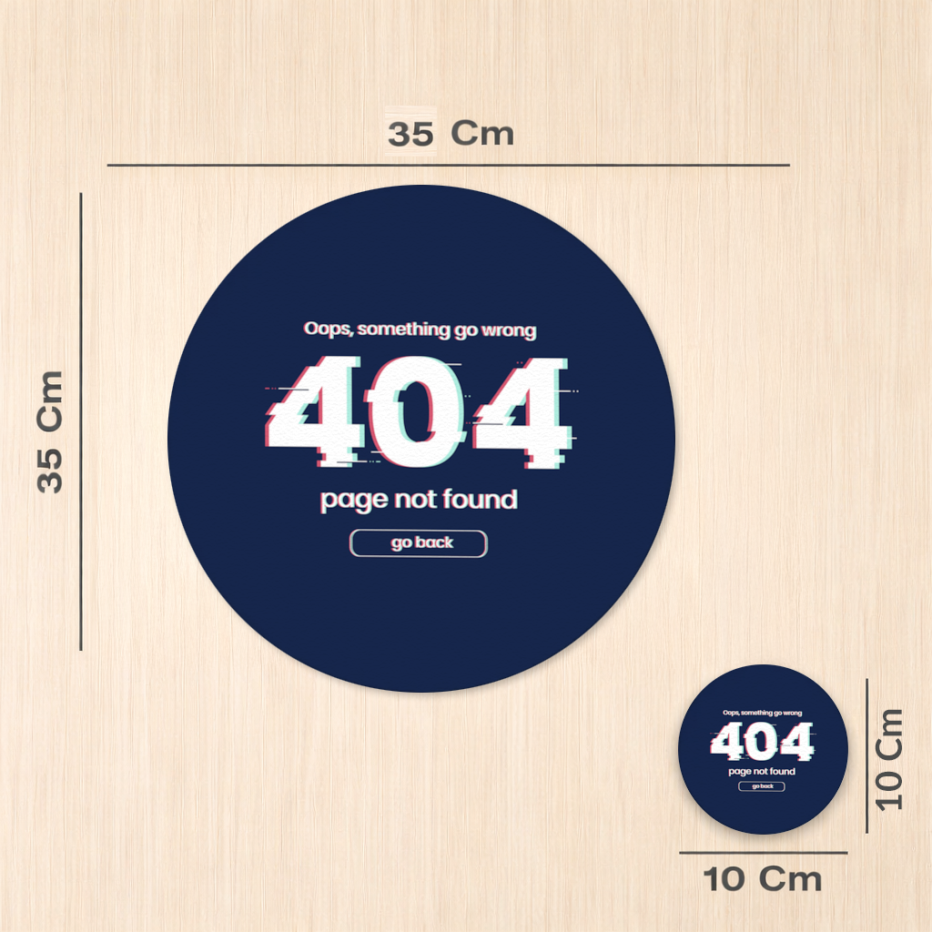 404 Error Glitch Design Charger Plate Set 12 Pieces