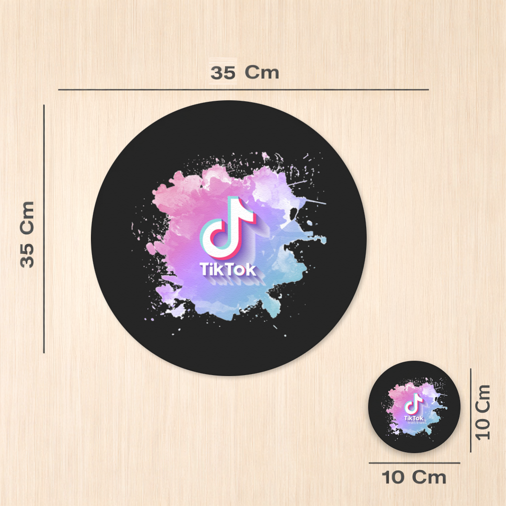 TikTok Logo with Watercolor Effect Charger Plate Set 12 Pieces