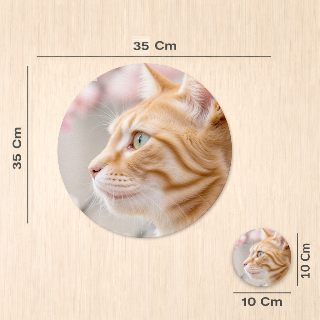 Adorable Ginger Cat Portrait Among Spring Flowers Charger Plate Set 12 Pieces