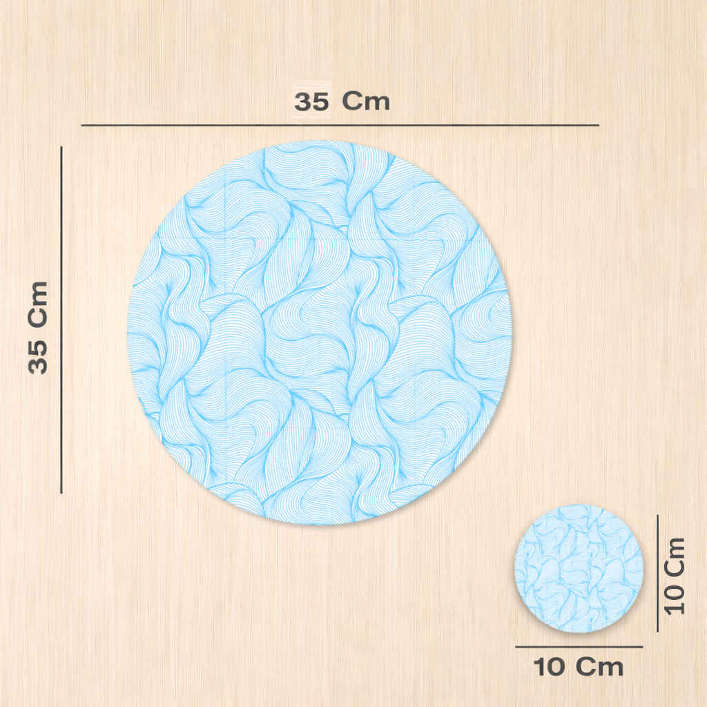 Blue Wavy Linear Abstract Pattern Charger Plate Set 12 Pieces